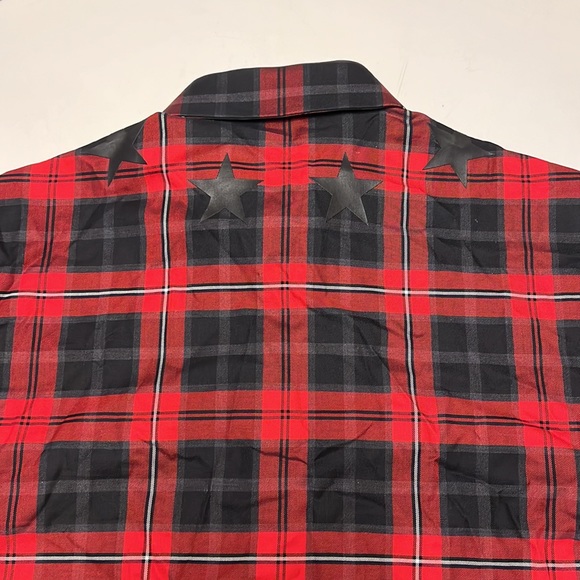 GIVENCHY STAR PRINT PLAID BUTTON DOWN *LIKE NEW* SIZE 38 - Picture 3 of 4
